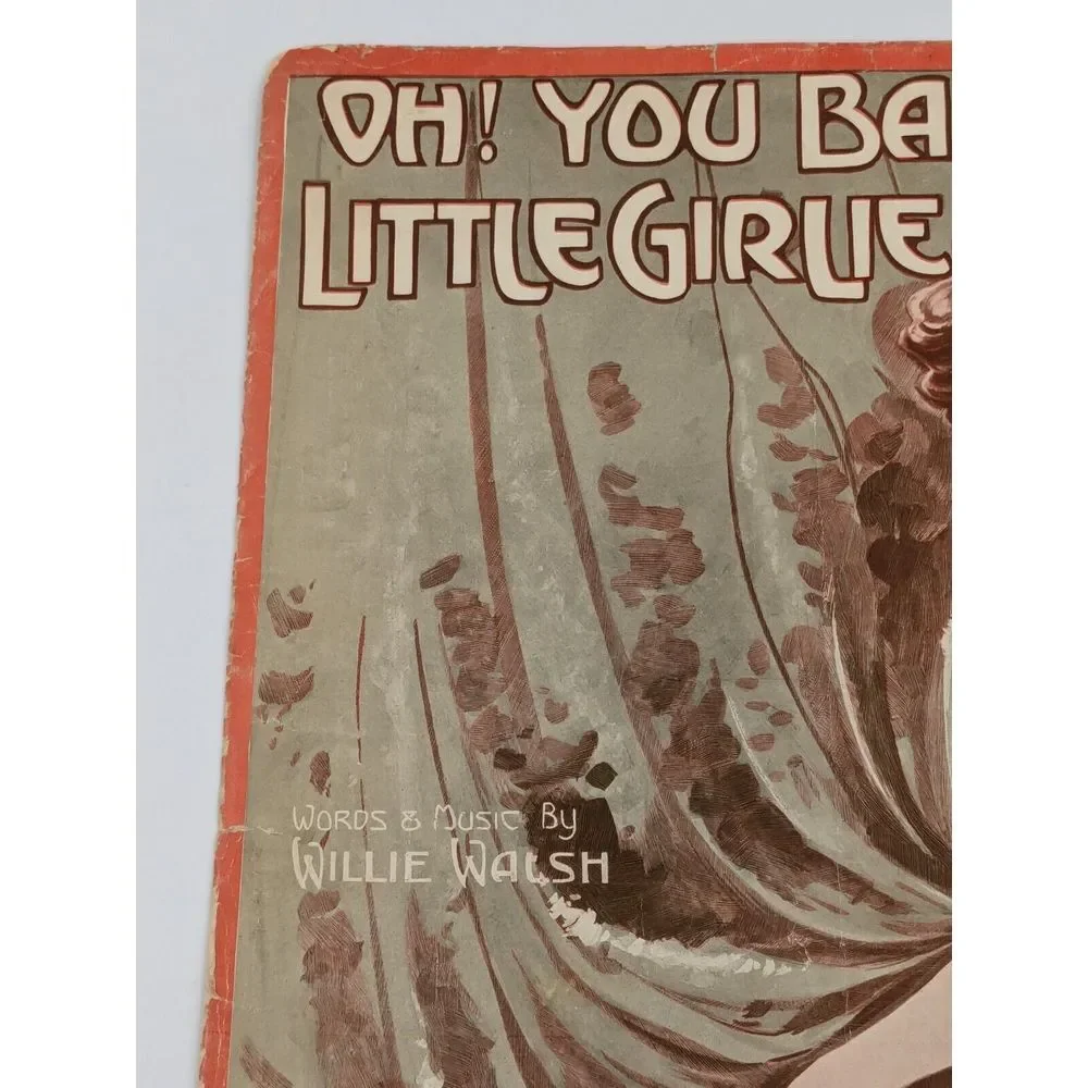 Oh You Bashful Little Girlie Sheet Music 1912 Billy‎ Walsh Antique Berlin Woman